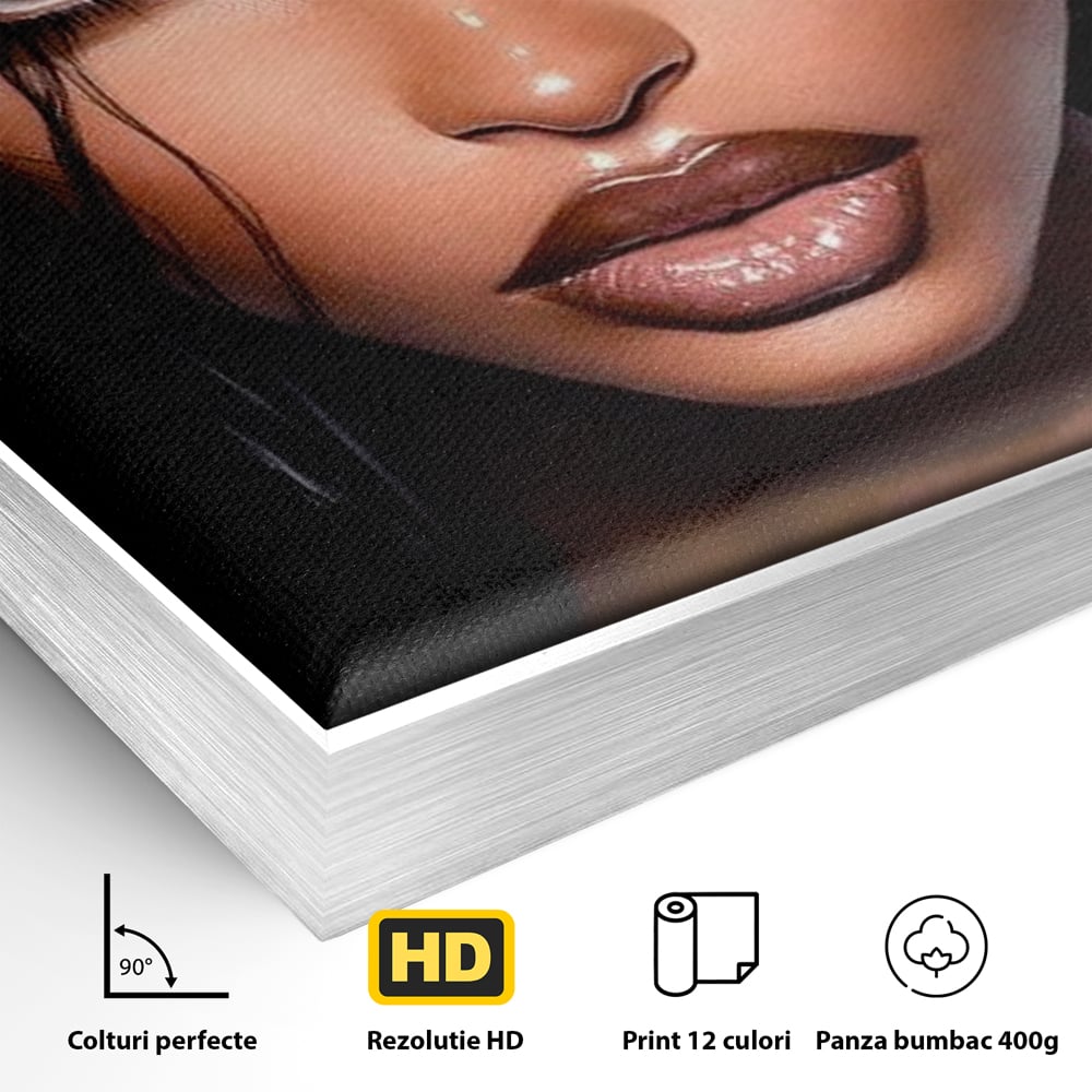 Tablou Canvas Premium, LuxCanva® G1185, Privirea care Topeste, Foc, Privire, Hipnotic, Salbatica, Patrunzatoare, Periculos, Luciu, Dark, Glam, Senzual, Privire, Birou, Living, Dormitor