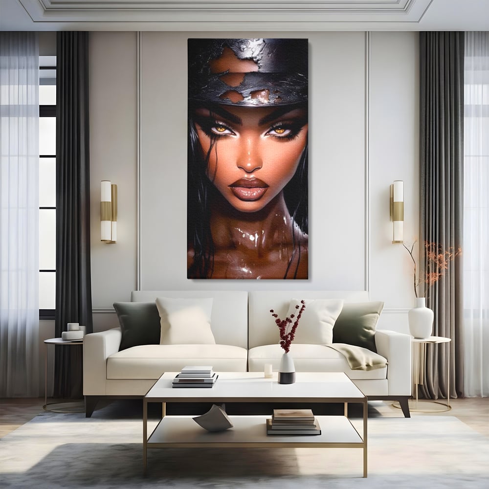 Tablou Canvas Premium, LuxCanva® G1185, Privirea care Topeste, Foc, Privire, Hipnotic, Salbatica, Patrunzatoare, Periculos, Luciu, Dark, Glam, Senzual, Privire, Birou, Living, Dormitor