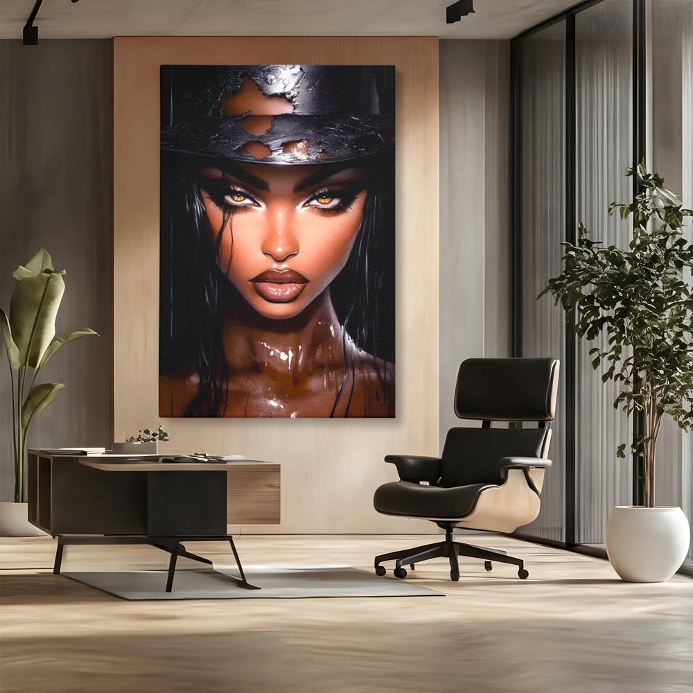 Tablou Canvas Premium, LuxCanva® G1185, Privirea care Topeste, Foc, Privire, Hipnotic, Salbatica, Patrunzatoare, Periculos, Luciu, Dark, Glam, Senzual, Privire, Birou, Living, Dormitor
