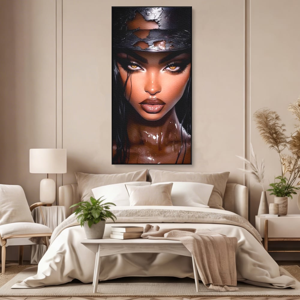 Tablou Canvas Premium, LuxCanva® G1185, Privirea care Topeste, Foc, Privire, Hipnotic, Salbatica, Patrunzatoare, Periculos, Luciu, Dark, Glam, Senzual, Privire, Birou, Living, Dormitor