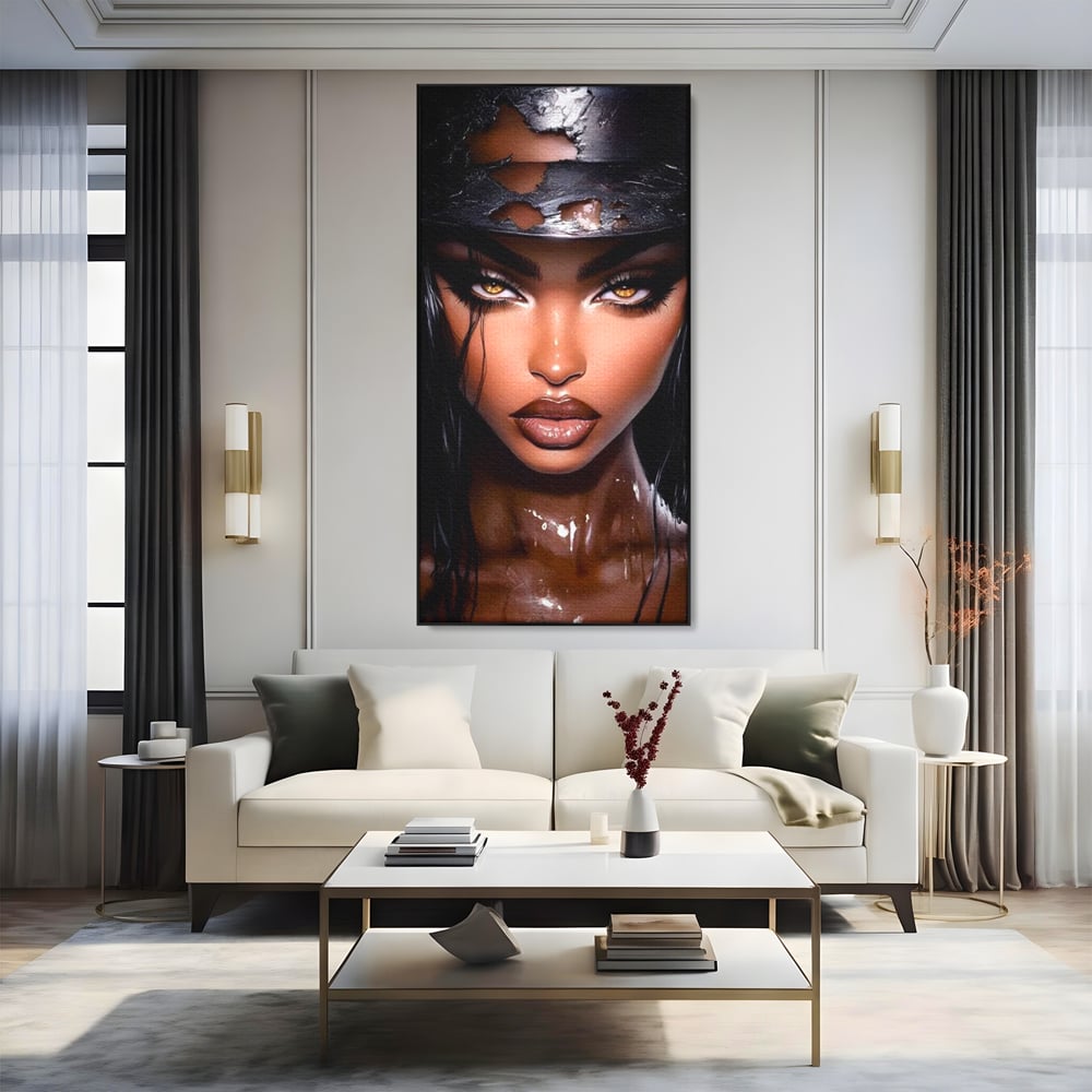Tablou Canvas Premium, LuxCanva® G1185, Privirea care Topeste, Foc, Privire, Hipnotic, Salbatica, Patrunzatoare, Periculos, Luciu, Dark, Glam, Senzual, Privire, Birou, Living, Dormitor