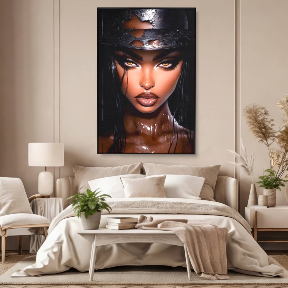 Tablou Canvas Premium, LuxCanva® G1185, Privirea care Topeste, Foc, Privire, Hipnotic, Salbatica, Patrunzatoare, Periculos, Luciu, Dark, Glam, Senzual, Privire, Birou, Living, Dormitor