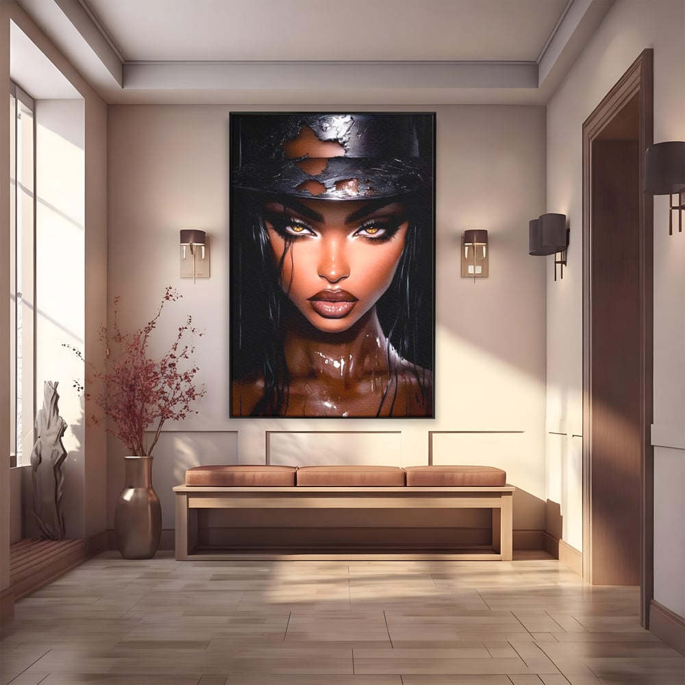 Tablou Canvas Premium, LuxCanva® G1185, Privirea care Topeste, Foc, Privire, Hipnotic, Salbatica, Patrunzatoare, Periculos, Luciu, Dark, Glam, Senzual, Privire, Birou, Living, Dormitor