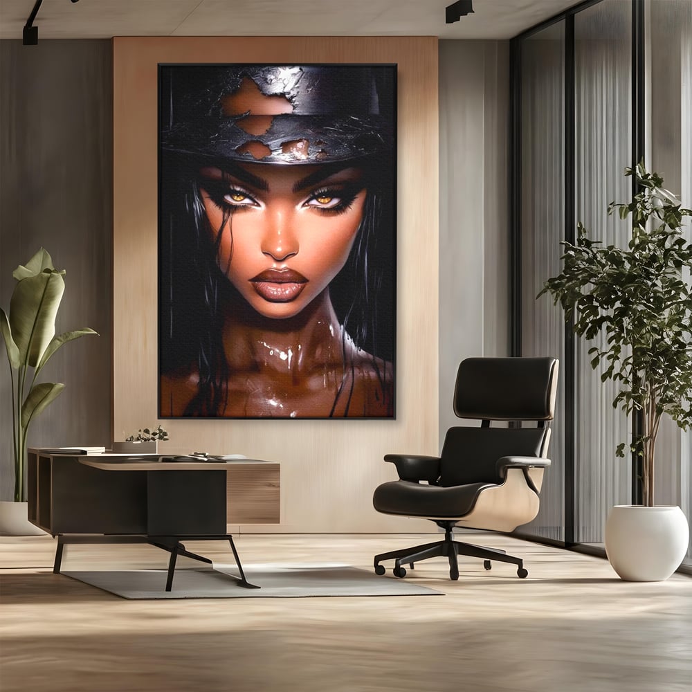 Tablou Canvas Premium, LuxCanva® G1185, Privirea care Topeste, Foc, Privire, Hipnotic, Salbatica, Patrunzatoare, Periculos, Luciu, Dark, Glam, Senzual, Privire, Birou, Living, Dormitor