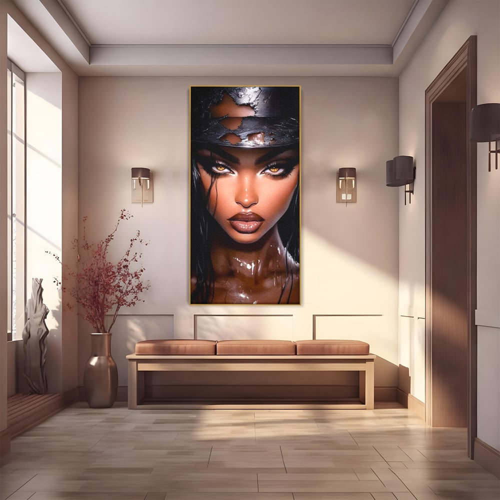 Tablou Canvas Premium, LuxCanva® G1185, Privirea care Topeste, Foc, Privire, Hipnotic, Salbatica, Patrunzatoare, Periculos, Luciu, Dark, Glam, Senzual, Privire, Birou, Living, Dormitor