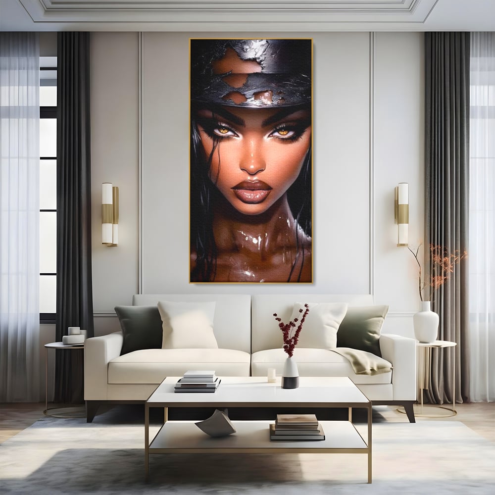 Tablou Canvas Premium, LuxCanva® G1185, Privirea care Topeste, Foc, Privire, Hipnotic, Salbatica, Patrunzatoare, Periculos, Luciu, Dark, Glam, Senzual, Privire, Birou, Living, Dormitor