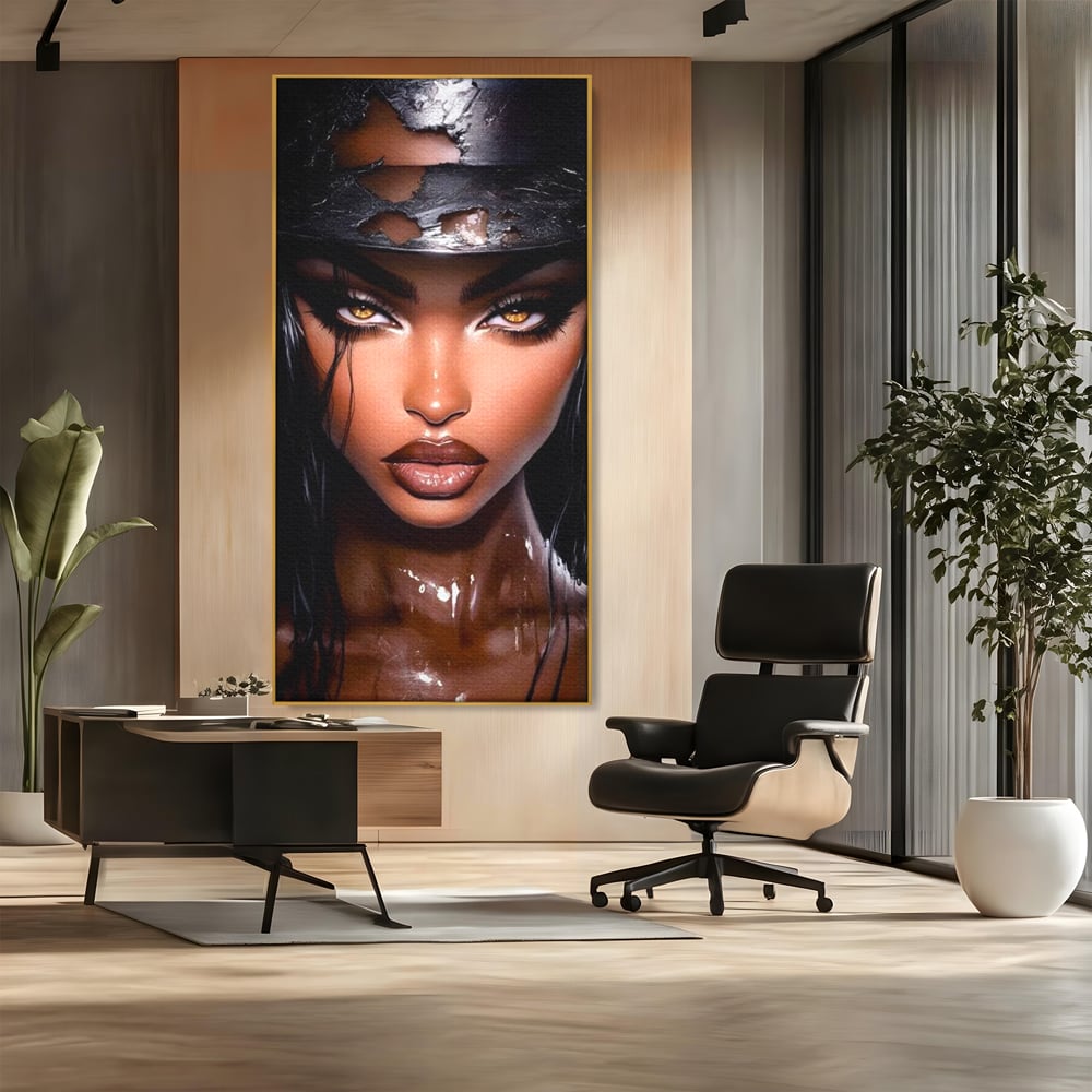 Tablou Canvas Premium, LuxCanva® G1185, Privirea care Topeste, Foc, Privire, Hipnotic, Salbatica, Patrunzatoare, Periculos, Luciu, Dark, Glam, Senzual, Privire, Birou, Living, Dormitor