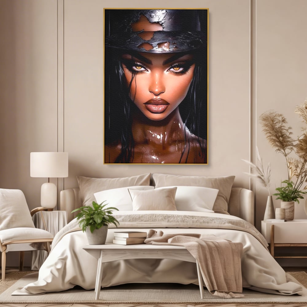 Tablou Canvas Premium, LuxCanva® G1185, Privirea care Topeste, Foc, Privire, Hipnotic, Salbatica, Patrunzatoare, Periculos, Luciu, Dark, Glam, Senzual, Privire, Birou, Living, Dormitor