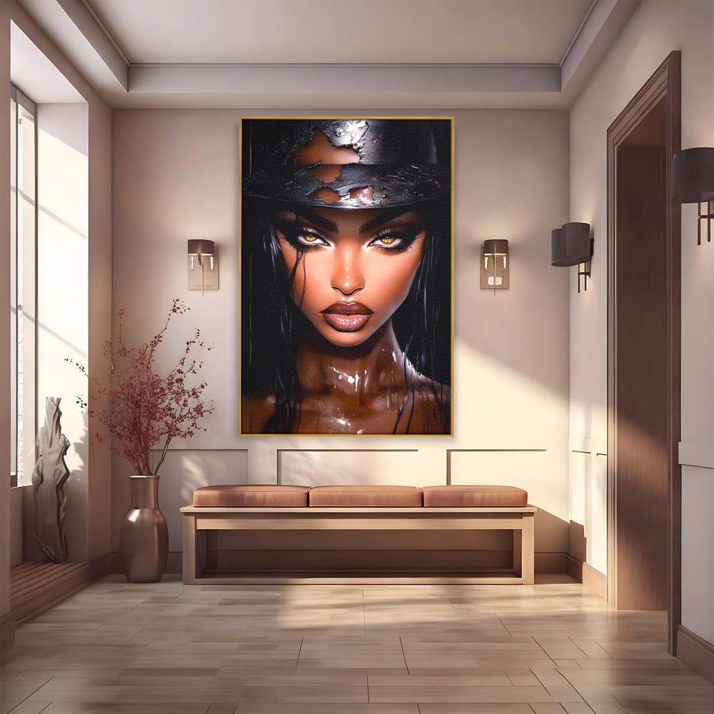 Tablou Canvas Premium, LuxCanva® G1185, Privirea care Topeste, Foc, Privire, Hipnotic, Salbatica, Patrunzatoare, Periculos, Luciu, Dark, Glam, Senzual, Privire, Birou, Living, Dormitor