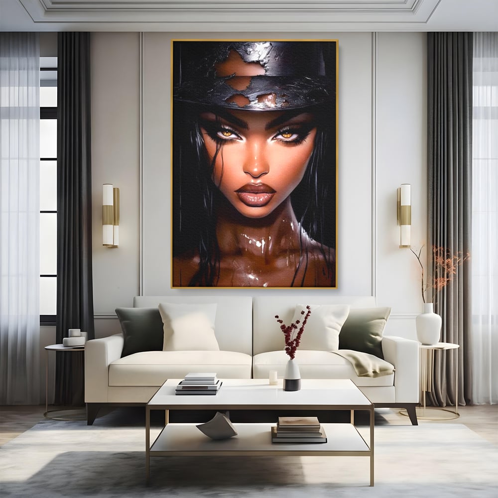 Tablou Canvas Premium, LuxCanva® G1185, Privirea care Topeste, Foc, Privire, Hipnotic, Salbatica, Patrunzatoare, Periculos, Luciu, Dark, Glam, Senzual, Privire, Birou, Living, Dormitor