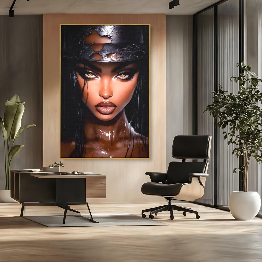 Tablou Canvas Premium, LuxCanva® G1185, Privirea care Topeste, Foc, Privire, Hipnotic, Salbatica, Patrunzatoare, Periculos, Luciu, Dark, Glam, Senzual, Privire, Birou, Living, Dormitor