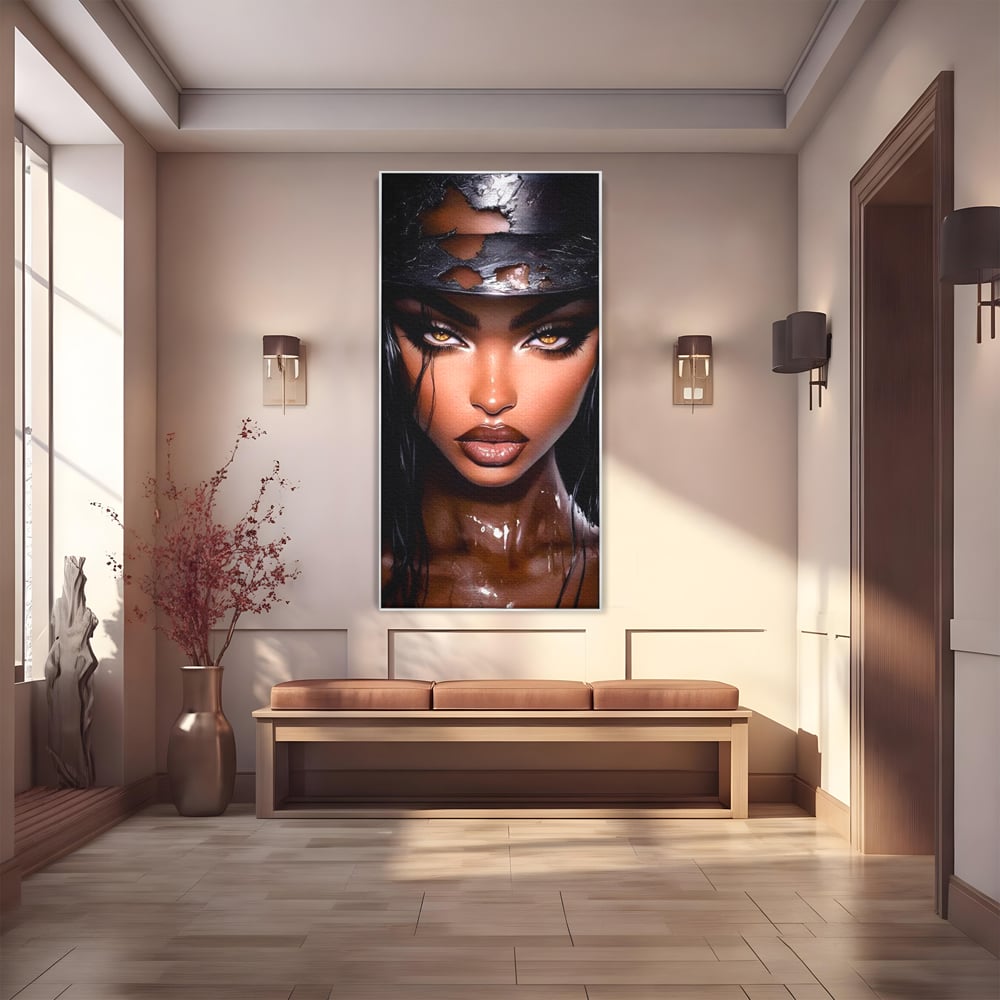 Tablou Canvas Premium, LuxCanva® G1185, Privirea care Topeste, Foc, Privire, Hipnotic, Salbatica, Patrunzatoare, Periculos, Luciu, Dark, Glam, Senzual, Privire, Birou, Living, Dormitor