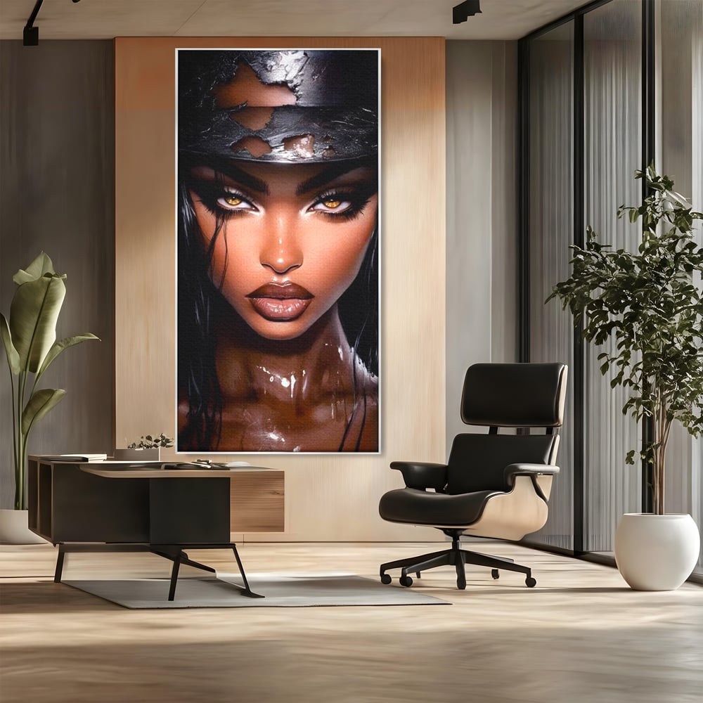 Tablou Canvas Premium, LuxCanva® G1185, Privirea care Topeste, Foc, Privire, Hipnotic, Salbatica, Patrunzatoare, Periculos, Luciu, Dark, Glam, Senzual, Privire, Birou, Living, Dormitor