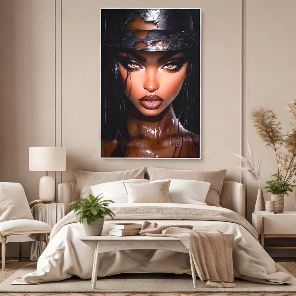 Tablou Canvas Premium, LuxCanva® G1185, Privirea care Topeste, Foc, Privire, Hipnotic, Salbatica, Patrunzatoare, Periculos, Luciu, Dark, Glam, Senzual, Privire, Birou, Living, Dormitor