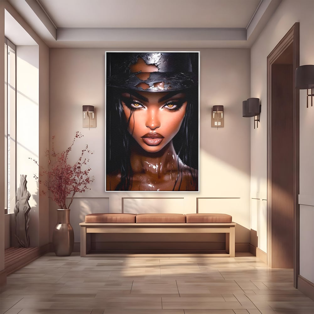 Tablou Canvas Premium, LuxCanva® G1185, Privirea care Topeste, Foc, Privire, Hipnotic, Salbatica, Patrunzatoare, Periculos, Luciu, Dark, Glam, Senzual, Privire, Birou, Living, Dormitor