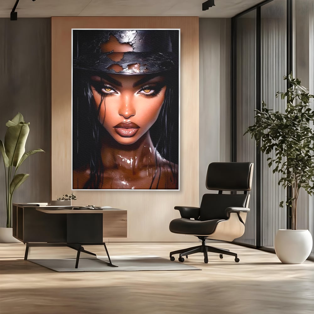Tablou Canvas Premium, LuxCanva® G1185, Privirea care Topeste, Foc, Privire, Hipnotic, Salbatica, Patrunzatoare, Periculos, Luciu, Dark, Glam, Senzual, Privire, Birou, Living, Dormitor