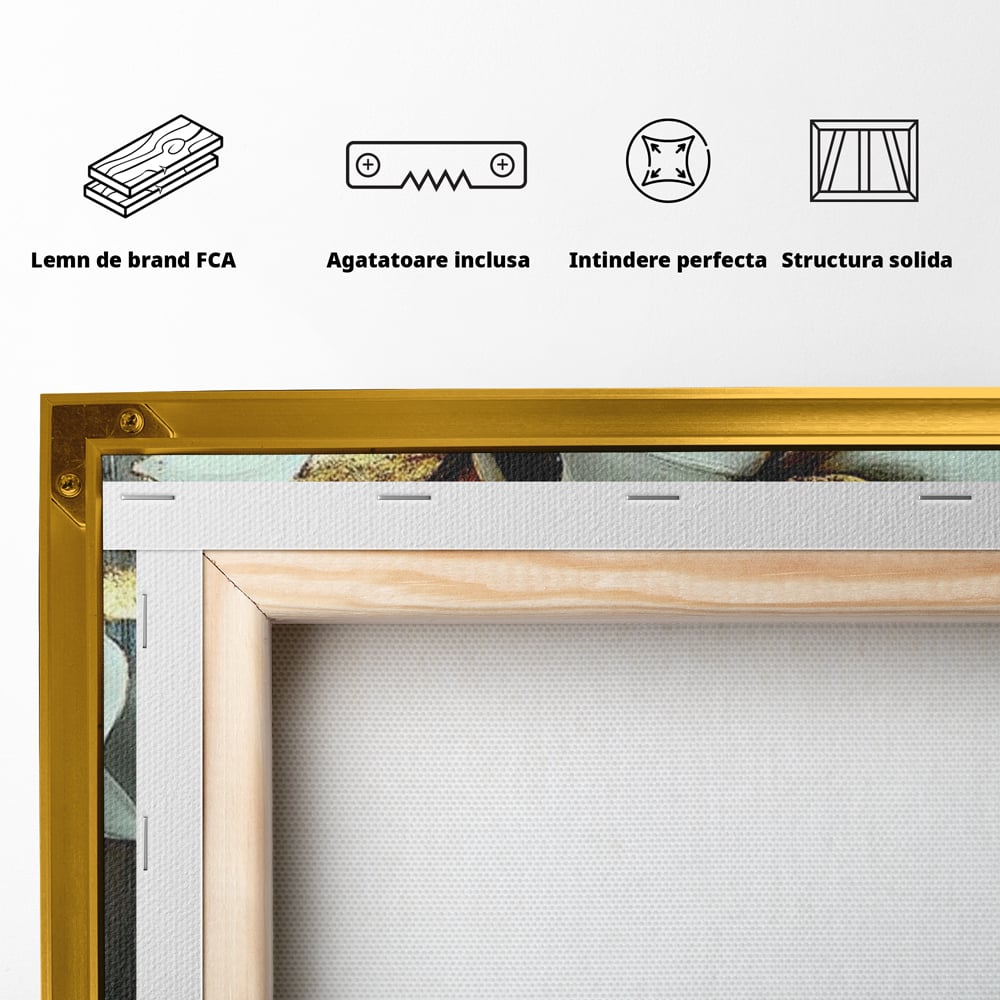 Tablou Canvas Premium, LuxCanva® G1186, Sub Corola Visului, Auriu, Rosu, Feminitate, Gratie, Mister, Floral, Senzualitate, Exotic, Petale, Oniric, Renastere, Vis, Birou, Living, Dormitor