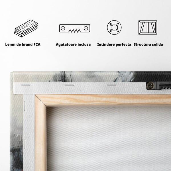 Tablou Canvas Premium, LuxCanva® G1190, Arome Interzise, Buze, Rosu, Fum, Tutun, Tigara, Abur, Pasiune, Bar, Noapte, Catifea, Foc, Seductie, Ceata, Oras, Club, Birou, Living, Dormitor