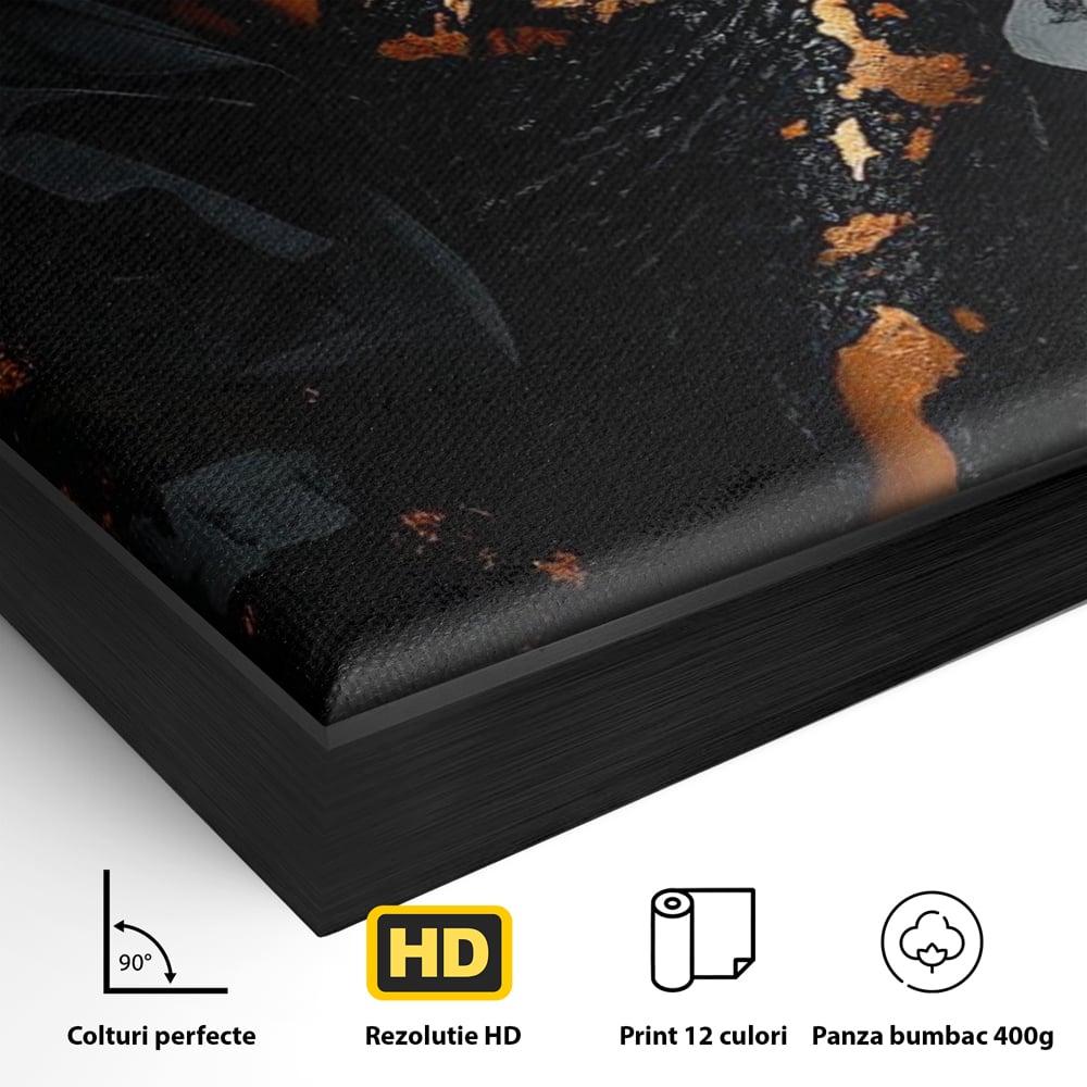 Tablou Canvas Premium, LuxCanva® G1196, Regina Couture, Eleganta, Flacara, Negru, Rochie, Noapte, Dans, Catifea, Incandescenta, Mitologie, Abis, Gratie, Vogue, Birou, Living, Dormitor