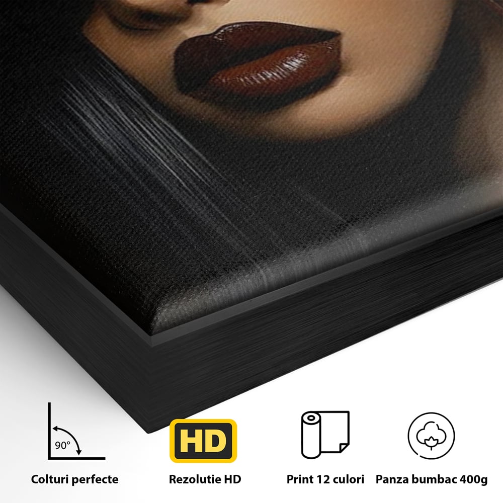 Tablou Canvas Premium, LuxCanva® G1197, Femeia Fatala, Glamour, Intunecat, Mister, Vizual, Seductie, Feminitate, Umbre, Teatral, Forta, Rafinament, Film, Aura, Birou, Living, Dormitor
