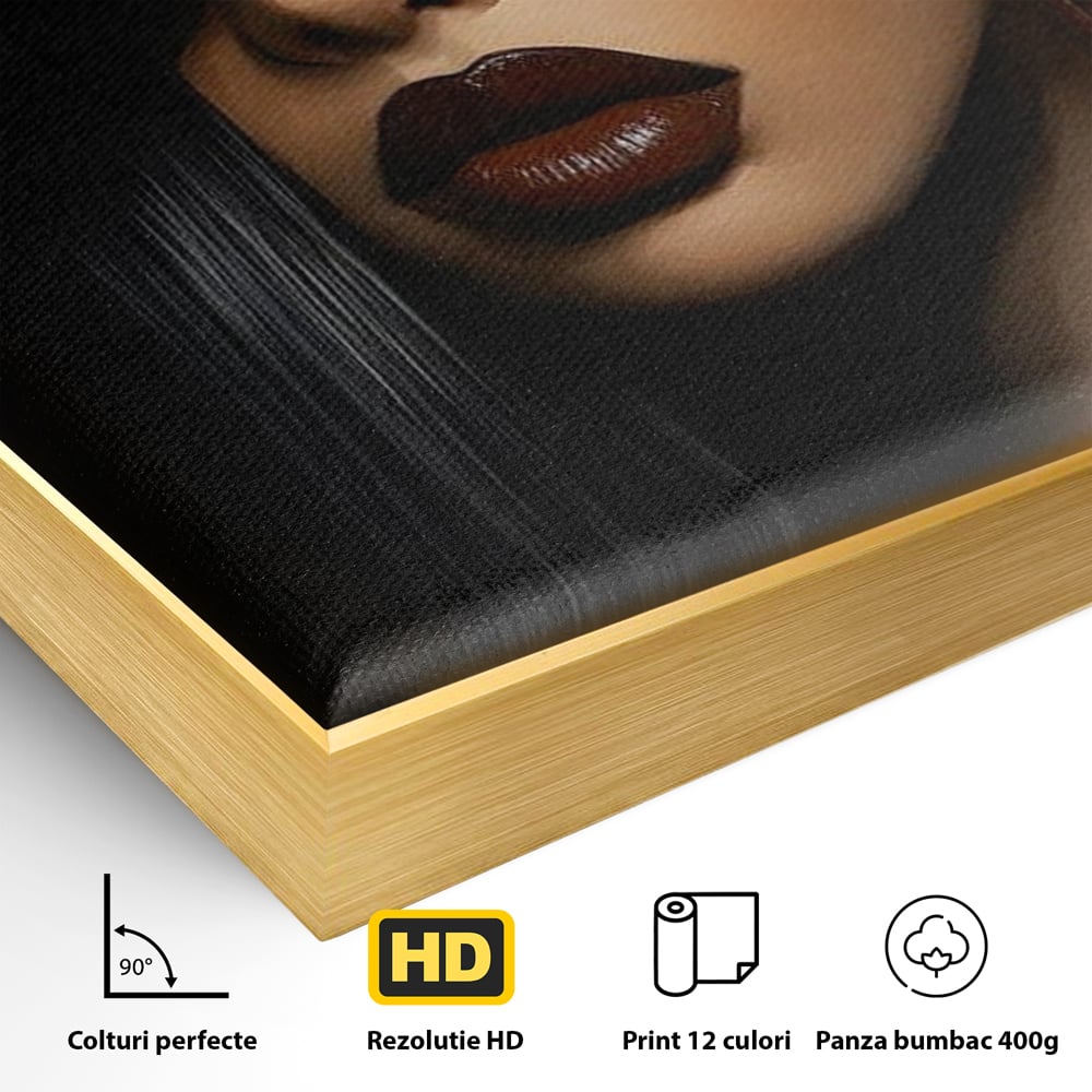 Tablou Canvas Premium, LuxCanva® G1197, Femeia Fatala, Glamour, Intunecat, Mister, Vizual, Seductie, Feminitate, Umbre, Teatral, Forta, Rafinament, Film, Aura, Birou, Living, Dormitor