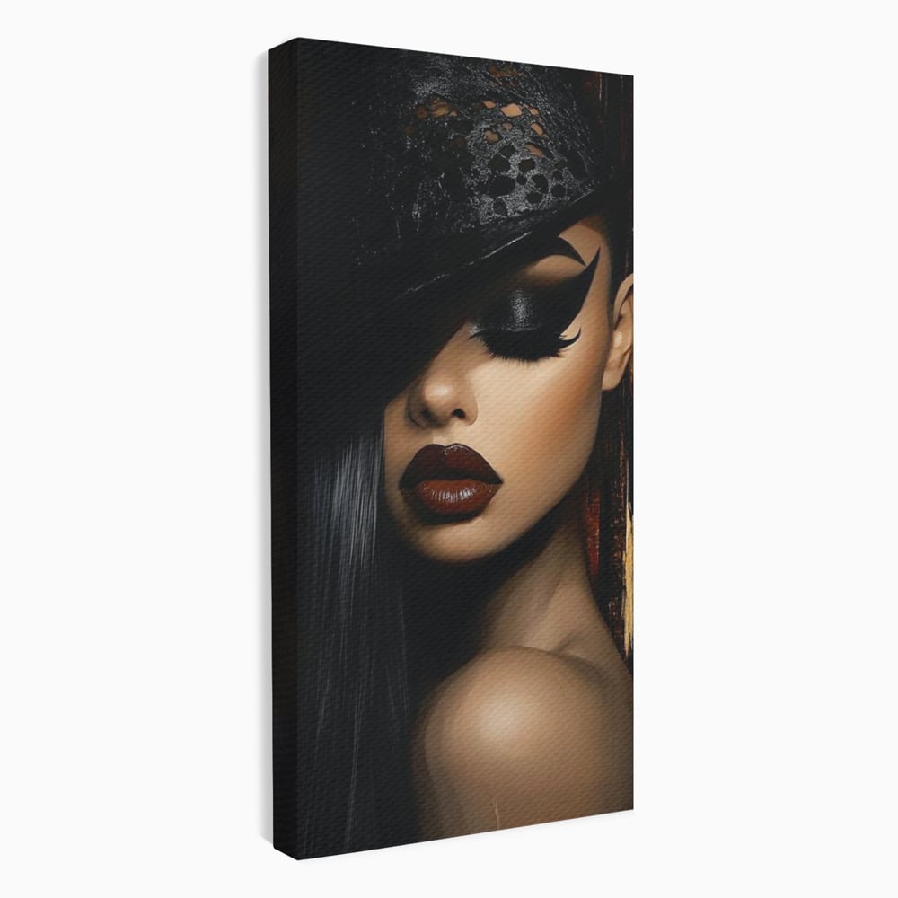 Tablou Canvas Premium, LuxCanva® G1197, Femeia Fatala, Glamour, Intunecat, Mister, Vizual, Seductie, Feminitate, Umbre, Teatral, Forta, Rafinament, Film, Aura, Birou, Living, Dormitor