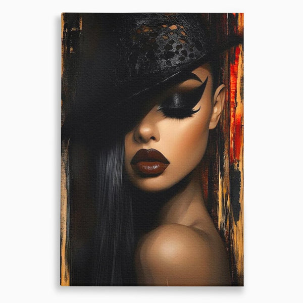 Tablou Canvas Premium, LuxCanva® G1197, Femeia Fatala, Glamour, Intunecat, Mister, Vizual, Seductie, Feminitate, Umbre, Teatral, Forta, Rafinament, Film, Aura, Birou, Living, Dormitor