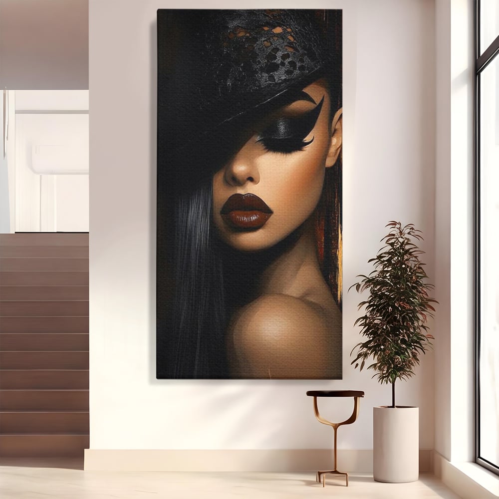 Tablou Canvas Premium, LuxCanva® G1197, Femeia Fatala, Glamour, Intunecat, Mister, Vizual, Seductie, Feminitate, Umbre, Teatral, Forta, Rafinament, Film, Aura, Birou, Living, Dormitor