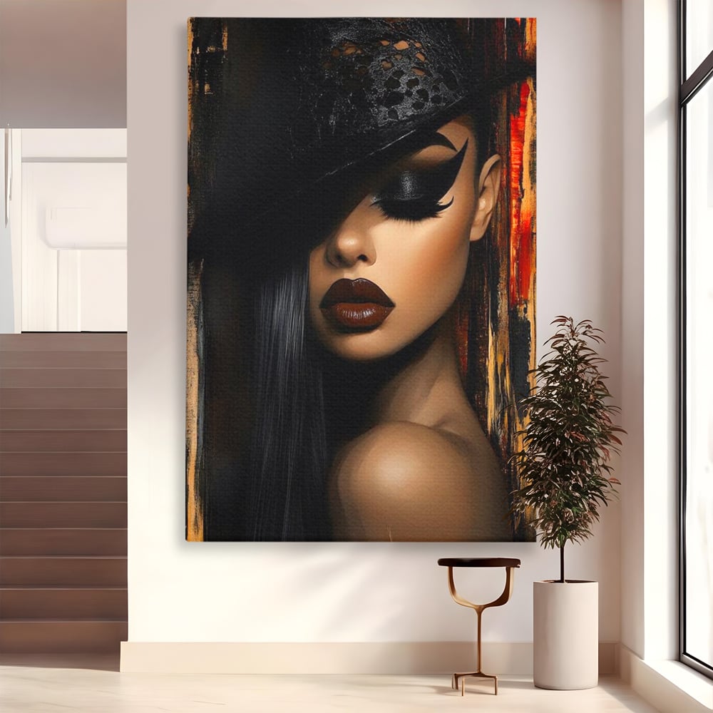 Tablou Canvas Premium, LuxCanva® G1197, Femeia Fatala, Glamour, Intunecat, Mister, Vizual, Seductie, Feminitate, Umbre, Teatral, Forta, Rafinament, Film, Aura, Birou, Living, Dormitor