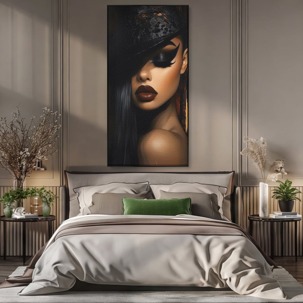 Tablou Canvas Premium, LuxCanva® G1197, Femeia Fatala, Glamour, Intunecat, Mister, Vizual, Seductie, Feminitate, Umbre, Teatral, Forta, Rafinament, Film, Aura, Birou, Living, Dormitor