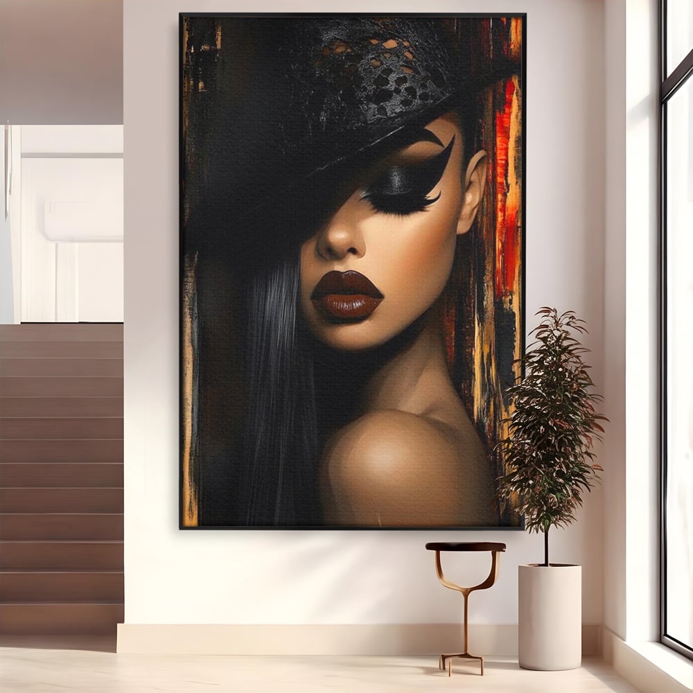 Tablou Canvas Premium, LuxCanva® G1197, Femeia Fatala, Glamour, Intunecat, Mister, Vizual, Seductie, Feminitate, Umbre, Teatral, Forta, Rafinament, Film, Aura, Birou, Living, Dormitor