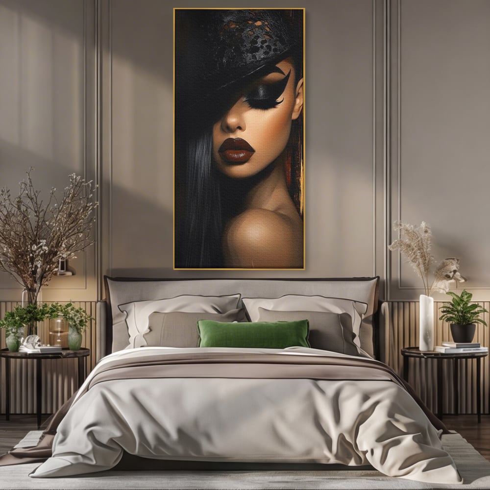Tablou Canvas Premium, LuxCanva® G1197, Femeia Fatala, Glamour, Intunecat, Mister, Vizual, Seductie, Feminitate, Umbre, Teatral, Forta, Rafinament, Film, Aura, Birou, Living, Dormitor