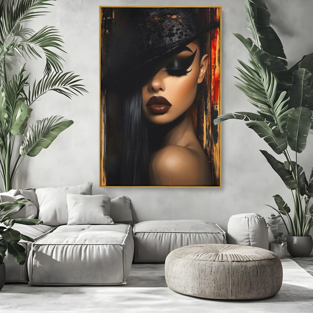 Tablou Canvas Premium, LuxCanva® G1197, Femeia Fatala, Glamour, Intunecat, Mister, Vizual, Seductie, Feminitate, Umbre, Teatral, Forta, Rafinament, Film, Aura, Birou, Living, Dormitor