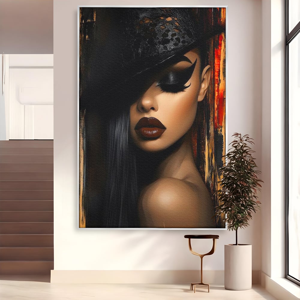 Tablou Canvas Premium, LuxCanva® G1197, Femeia Fatala, Glamour, Intunecat, Mister, Vizual, Seductie, Feminitate, Umbre, Teatral, Forta, Rafinament, Film, Aura, Birou, Living, Dormitor