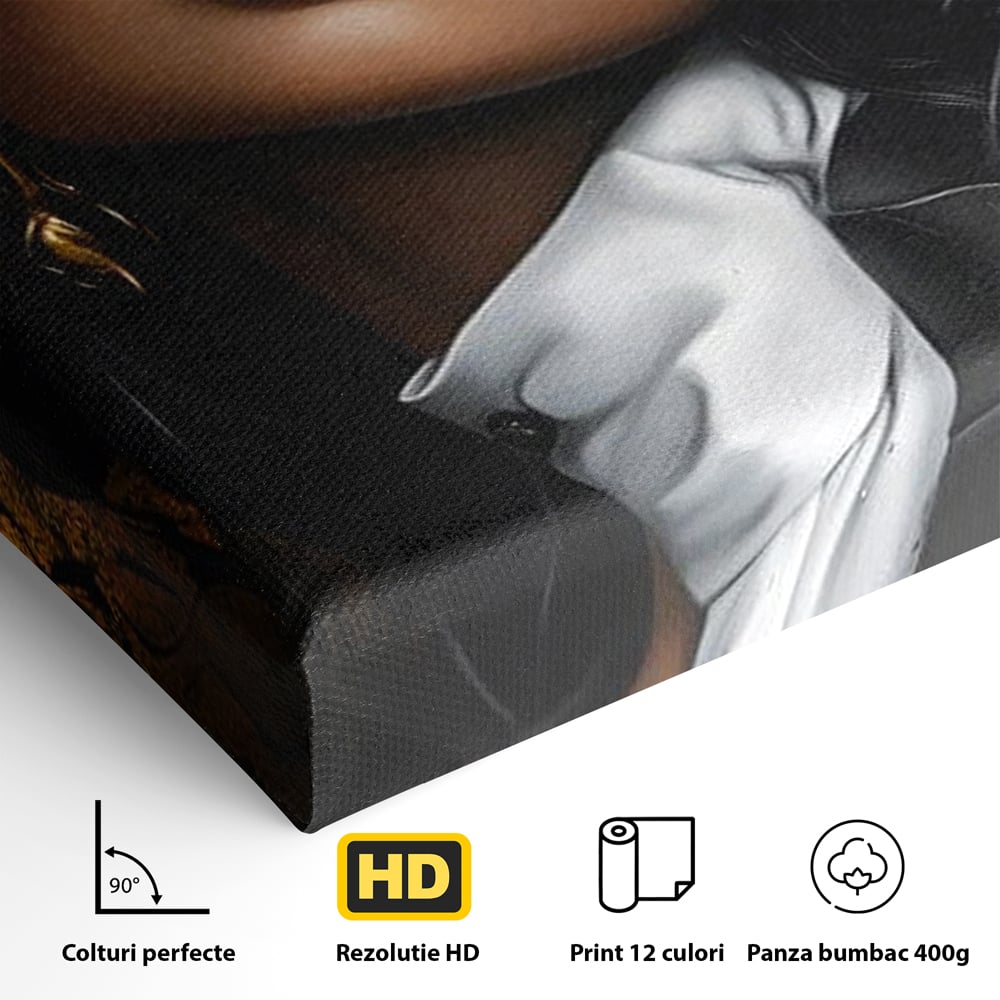 Leinwand Wandbild Canvas Premium, LuxCanva® G1198, Verführung in Faux, Lady, Noir, Joben, Smoking, Samt, Jazz, sinnlich, anspruchsvoll, Theater, Kino, Raffinesse, Dorina, Leidenschaft, Büro, Wohnen, Schlafzimmer