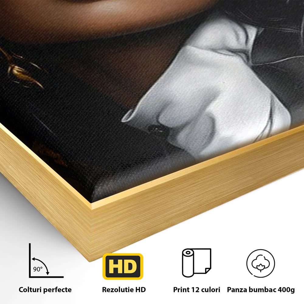 Leinwand Wandbild Canvas Premium, LuxCanva® G1198, Verführung in Faux, Lady, Noir, Joben, Smoking, Samt, Jazz, sinnlich, anspruchsvoll, Theater, Kino, Raffinesse, Dorina, Leidenschaft, Büro, Wohnen, Schlafzimmer