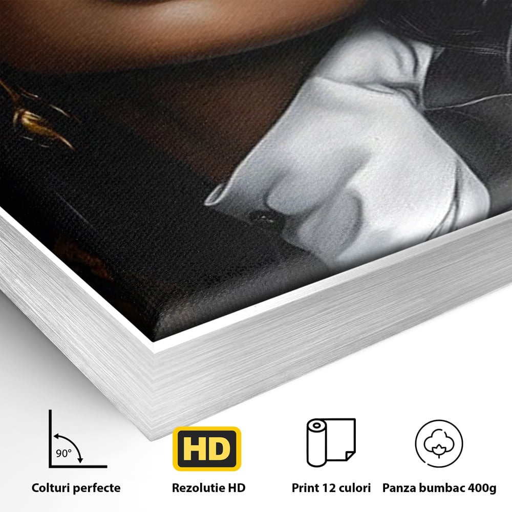 Leinwand Wandbild Canvas Premium, LuxCanva® G1198, Verführung in Faux, Lady, Noir, Joben, Smoking, Samt, Jazz, sinnlich, anspruchsvoll, Theater, Kino, Raffinesse, Dorina, Leidenschaft, Büro, Wohnen, Schlafzimmer