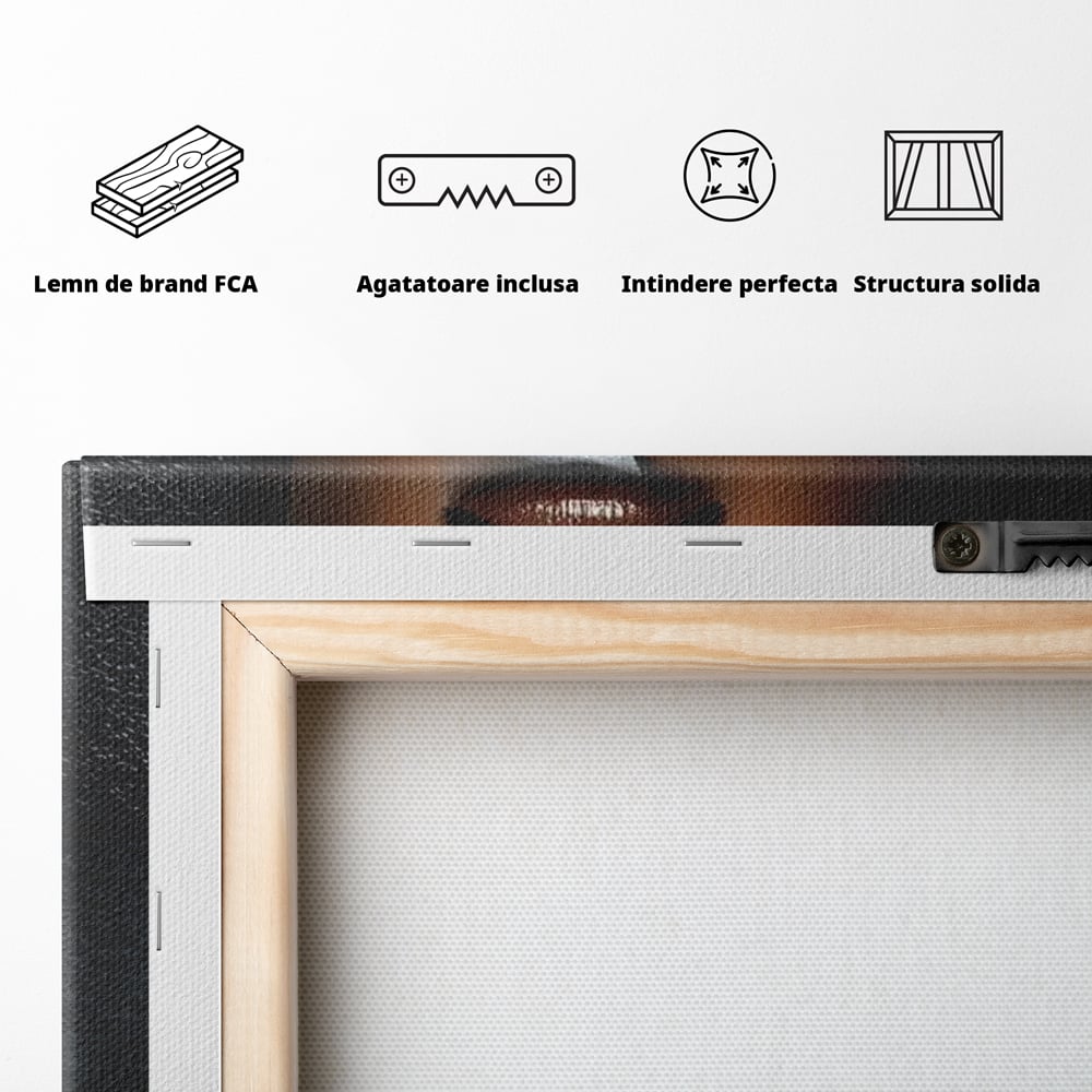 Leinwand Wandkunst Canvas Premium, LuxCanva® G1199, Zwischen zwei Lichtern, Harmonie, Bruch, Linie, Schicksal, Dualität, Chip, Split, Split, Riss, Linien, Metapher, Balance, Weiß, Schwarz, Büro, Wohnen, Schlafzimmer