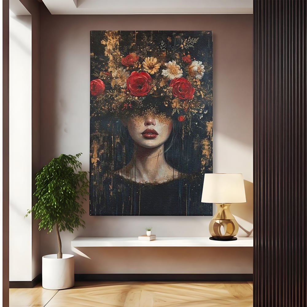 Leinwandbilder Premium, LuxCanva® G1200, Königin der Nacht Blumen, Garten, Indoor, Rosen, Stille, Träumen, Blütenblätter, Natur, Rosen, Mythologisch, Pracht, Büro, Wohnen, Schlafzimmer