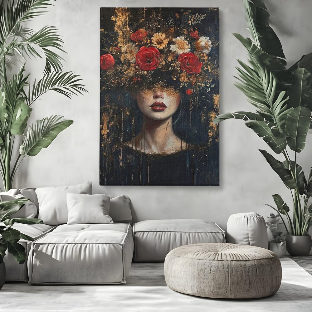 Leinwandbilder Premium, LuxCanva® G1200, Königin der Nacht Blumen, Garten, Indoor, Rosen, Stille, Träumen, Blütenblätter, Natur, Rosen, Mythologisch, Pracht, Büro, Wohnen, Schlafzimmer