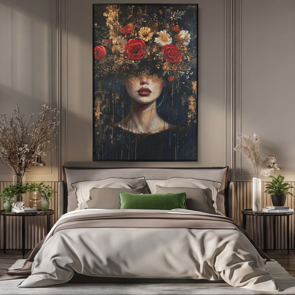 Leinwandbilder Premium, LuxCanva® G1200, Königin der Nacht Blumen, Garten, Indoor, Rosen, Stille, Träumen, Blütenblätter, Natur, Rosen, Mythologisch, Pracht, Büro, Wohnen, Schlafzimmer