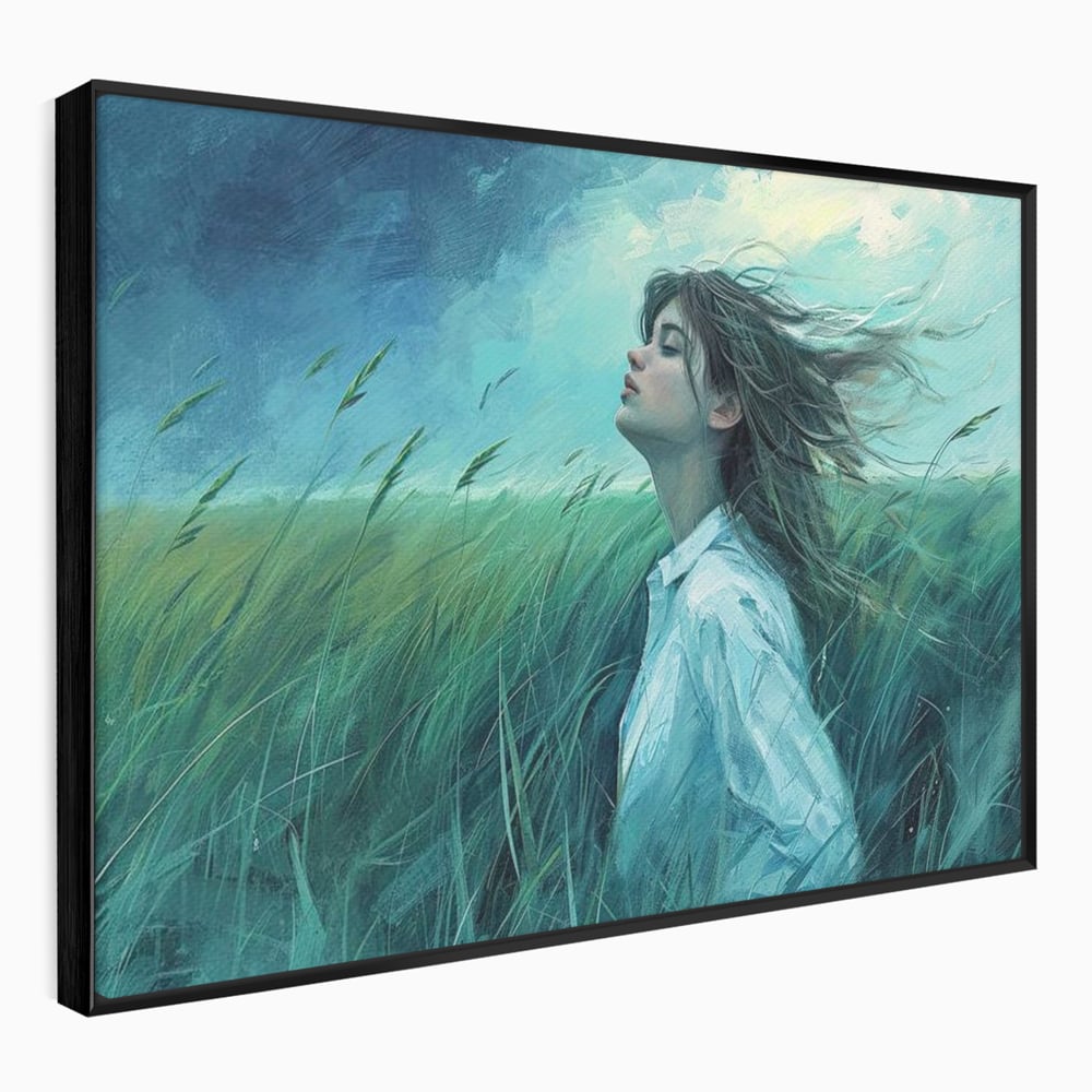 Leinwandbilder Premium, LuxCanva® G1201, Tanz mit dem Himmel, Atmen, Wind, Gesicht, Balance, Universum, Feld, Himmel, Sturm, Unendlichkeit, Erde, Rhythmus, Natur, Feuer, Gras, Leben, Büro, Wohnen, Schlafzimmer