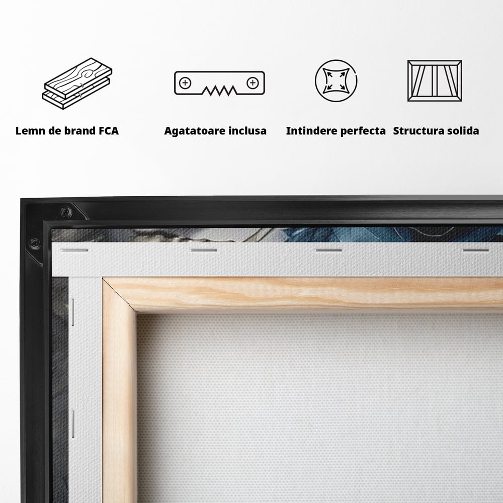 Tablou Canvas Premium, LuxCanva® G1202, Chip in Reconstructie, Cicatrici, Auriu, Albastru, Trandafir, Chip, Metamorfoza, Imposibil, Fisura, Poezie, Emotie, Gotic, Birou, Living, Dormitor