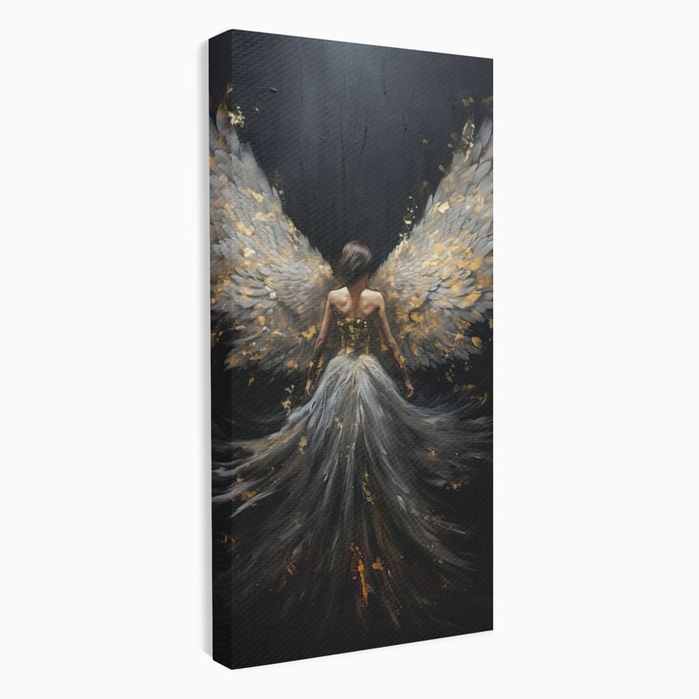 Tablou Canvas Premium, LuxCanva® G1203, Aripile Eternitatii, Divin, Ceresc, Nastere, Lumina, Aripi, Inger, Atingere, Angelic, Transcendenta, Spiritual, Cosmic, Birou, Living, Dormitor