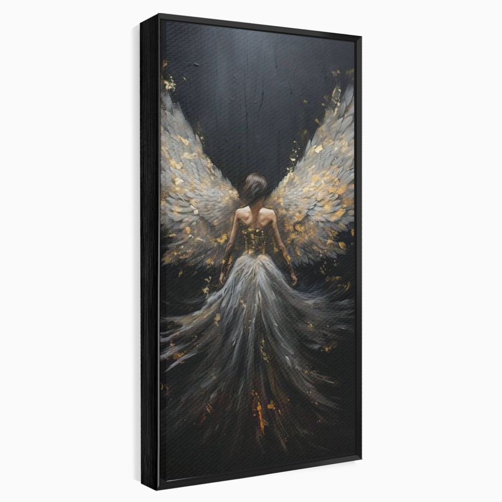 Tablou Canvas Premium, LuxCanva® G1203, Aripile Eternitatii, Divin, Ceresc, Nastere, Lumina, Aripi, Inger, Atingere, Angelic, Transcendenta, Spiritual, Cosmic, Birou, Living, Dormitor