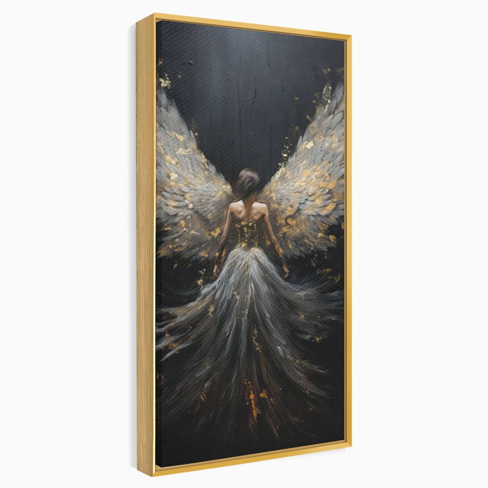 Tablou Canvas Premium, LuxCanva® G1203, Aripile Eternitatii, Divin, Ceresc, Nastere, Lumina, Aripi, Inger, Atingere, Angelic, Transcendenta, Spiritual, Cosmic, Birou, Living, Dormitor