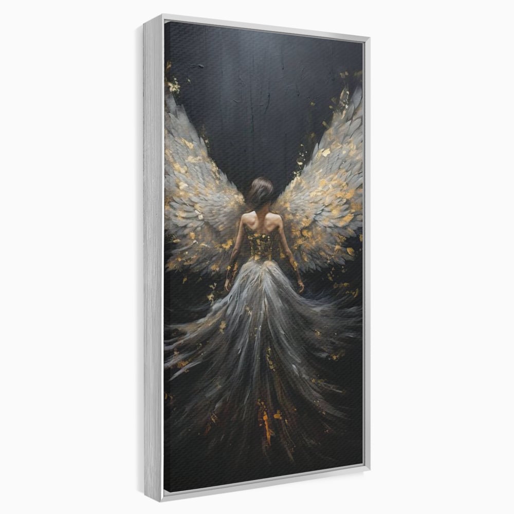 Tablou Canvas Premium, LuxCanva® G1203, Aripile Eternitatii, Divin, Ceresc, Nastere, Lumina, Aripi, Inger, Atingere, Angelic, Transcendenta, Spiritual, Cosmic, Birou, Living, Dormitor