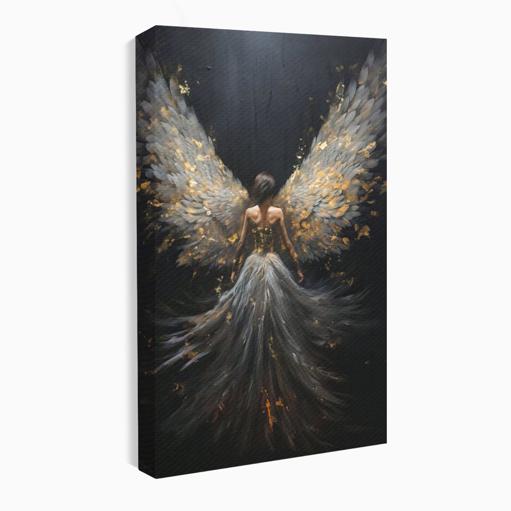 Tablou Canvas Premium, LuxCanva® G1203, Aripile Eternitatii, Divin, Ceresc, Nastere, Lumina, Aripi, Inger, Atingere, Angelic, Transcendenta, Spiritual, Cosmic, Birou, Living, Dormitor