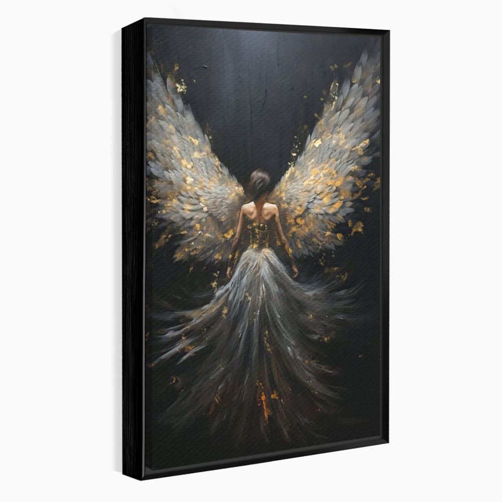 Tablou Canvas Premium, LuxCanva® G1203, Aripile Eternitatii, Divin, Ceresc, Nastere, Lumina, Aripi, Inger, Atingere, Angelic, Transcendenta, Spiritual, Cosmic, Birou, Living, Dormitor