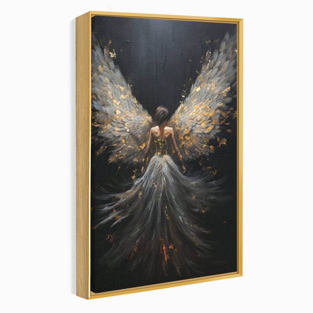 Tablou Canvas Premium, LuxCanva® G1203, Aripile Eternitatii, Divin, Ceresc, Nastere, Lumina, Aripi, Inger, Atingere, Angelic, Transcendenta, Spiritual, Cosmic, Birou, Living, Dormitor